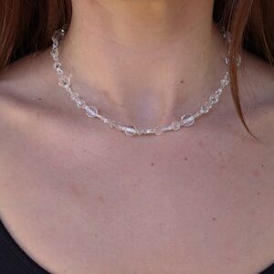 One of a Kind Clear Crystal Beaded Choker